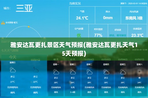 雅安达瓦更扎景区天气预报(雅安达瓦更扎天气15天预报)