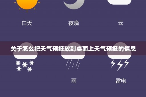 关于怎么把天气预报放到桌面上天气预报的信息