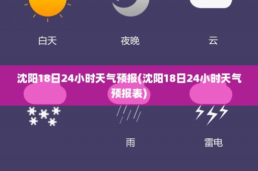 沈阳18日24小时天气预报(沈阳18日24小时天气预报表)