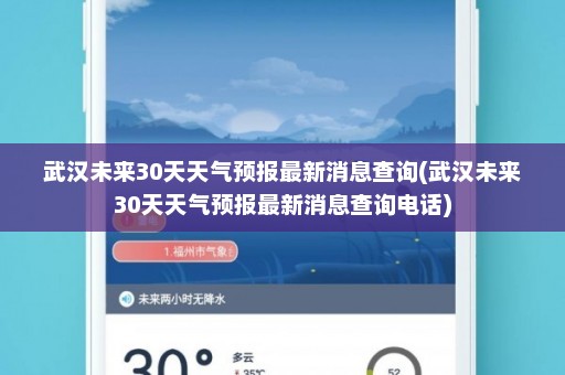 武汉未来30天天气预报最新消息查询(武汉未来30天天气预报最新消息查询电话)