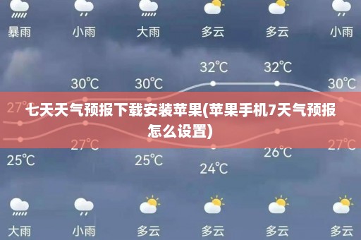 七天天气预报下载安装苹果(苹果手机7天气预报怎么设置)