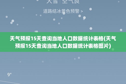 天气预报15天查询当地人口数据统计表格(天气预报15天查询当地人口数据统计表格图片)