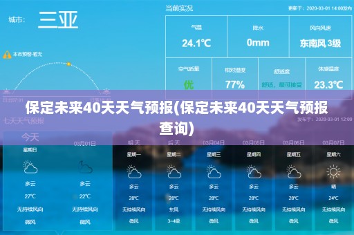 保定未来40天天气预报(保定未来40天天气预报查询)