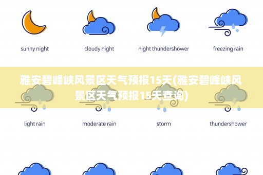 雅安碧峰峡风景区天气预报15天(雅安碧峰峡风景区天气预报15天查询)