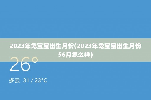 2023年兔宝宝出生月份(2023年兔宝宝出生月份56月怎么样)