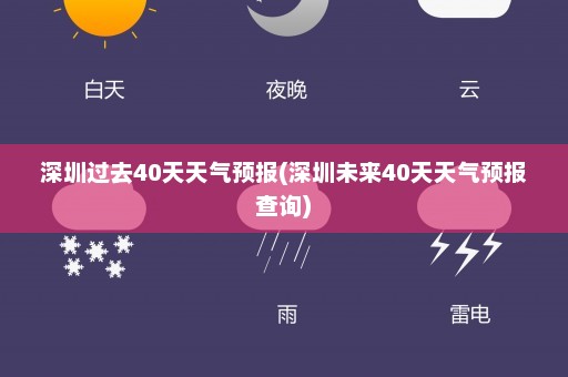 深圳过去40天天气预报(深圳未来40天天气预报查询)