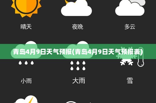 青岛4月9日天气预报(青岛4月9日天气预报表)