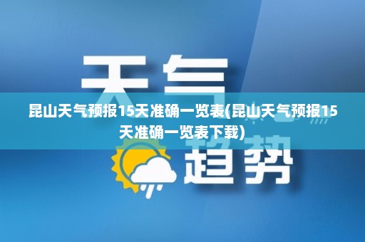 昆山天气预报15天准确一览表(昆山天气预报15天准确一览表下载)