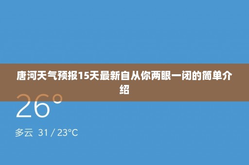 唐河天气预报15天最新自从你两眼一闭的简单介绍