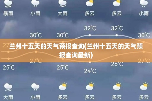 兰州十五天的天气预报查询(兰州十五天的天气预报查询最新)