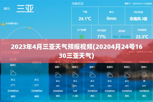 2023年4月三亚天气预报视频(20204月24号1630三亚天气)