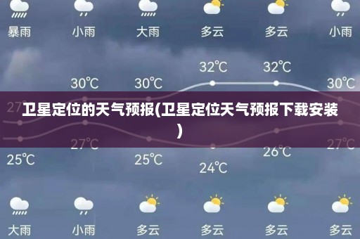 卫星定位的天气预报(卫星定位天气预报下载安装)