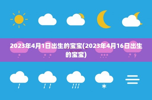 2023年4月1日出生的宝宝(2023年4月16日出生的宝宝)