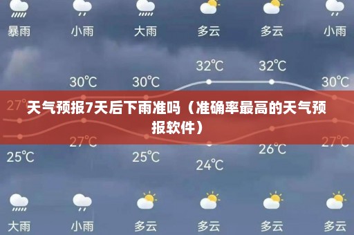 天气预报7天后下雨准吗（准确率最高的天气预报软件）