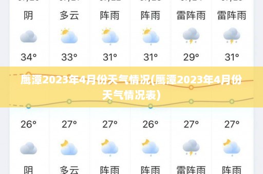 鹰潭2023年4月份天气情况(鹰潭2023年4月份天气情况表)