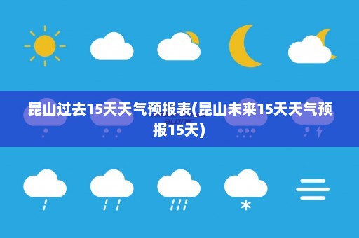 昆山过去15天天气预报表(昆山未来15天天气预报15天)