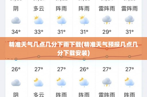 精准天气几点几分下雨下载(精准天气预报几点几分下载安装)