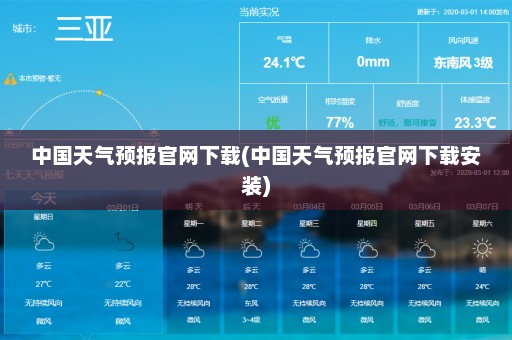 中国天气预报官网下载(中国天气预报官网下载安装)