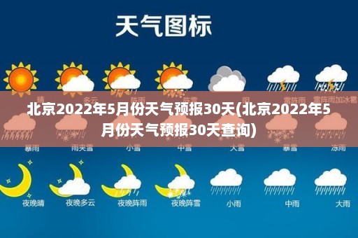 北京2022年5月份天气预报30天(北京2022年5月份天气预报30天查询)