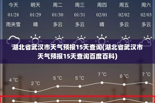 湖北省武汉市天气预报15天查询(湖北省武汉市天气预报15天查询百度百科)