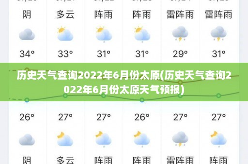 历史天气查询2022年6月份太原(历史天气查询2022年6月份太原天气预报)