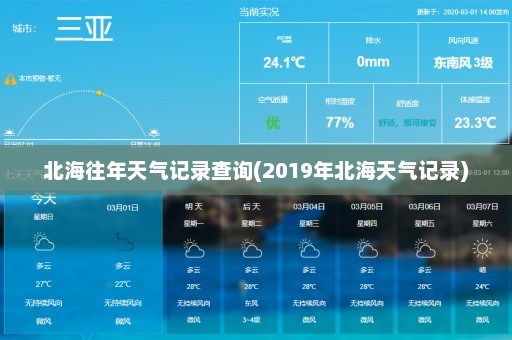 北海往年天气记录查询(2019年北海天气记录)