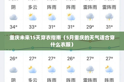 重庆未来15天穿衣指南（5月重庆的天气适合穿什么衣服）