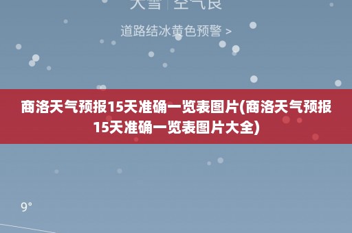 商洛天气预报15天准确一览表图片(商洛天气预报15天准确一览表图片大全)