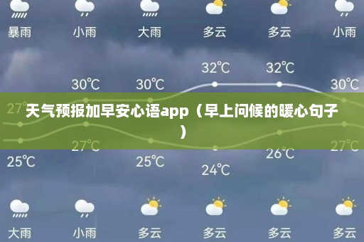 天气预报加早安心语app（早上问候的暖心句子）