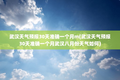 武汉天气预报30天准确一个月m(武汉天气预报30天准确一个月武汉八月份天气如何)