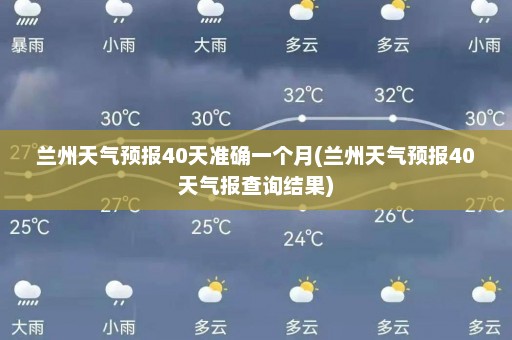 兰州天气预报40天准确一个月(兰州天气预报40天气报查询结果)