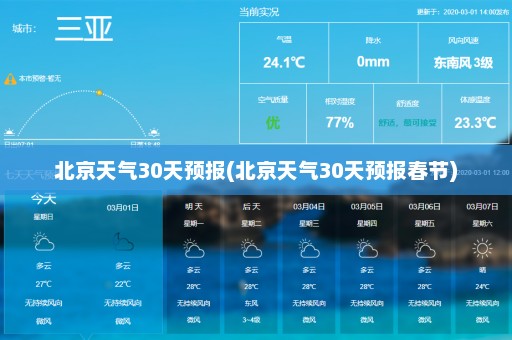 北京天气30天预报(北京天气30天预报春节)