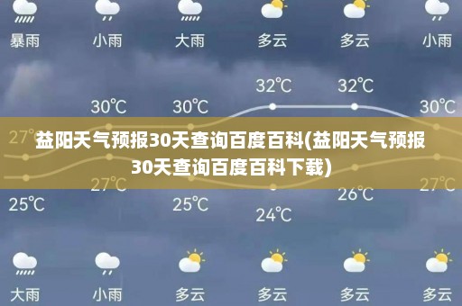 益阳天气预报30天查询百度百科(益阳天气预报30天查询百度百科下载)