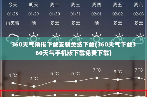 360天气预报下载安装免费下载(360天气下载360天气手机版下载免费下载)