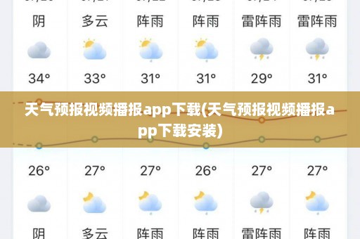 天气预报视频播报app下载(天气预报视频播报app下载安装)