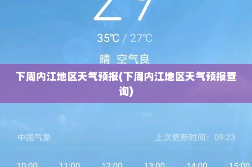 下周内江地区天气预报(下周内江地区天气预报查询)