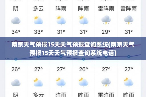 南京天气预报15天天气预报查询系统(南京天气预报15天天气预报查询系统电话)