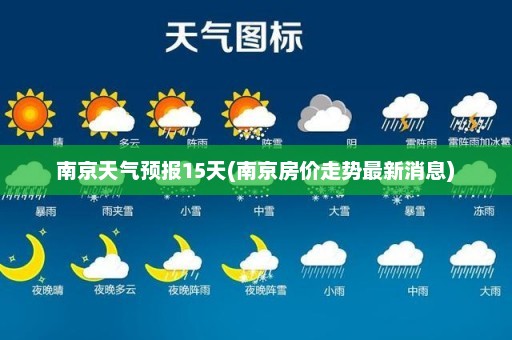 南京天气预报15天(南京房价走势最新消息)