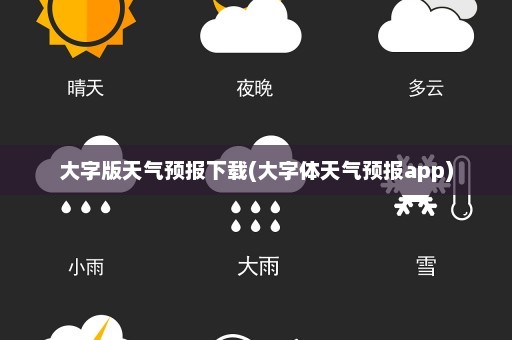 大字版天气预报下载(大字体天气预报app)