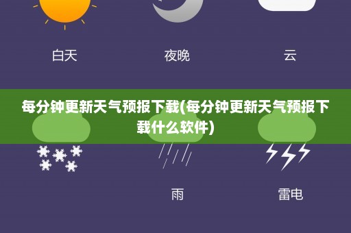 每分钟更新天气预报下载(每分钟更新天气预报下载什么软件)