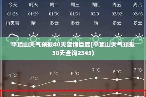 平顶山天气预报40天查询百度(平顶山天气预报30天查询2345)