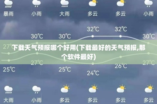 下载天气预报哪个好用(下载最好的天气预报,那个软件最好)