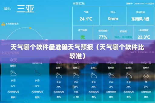 天气哪个软件最准确天气预报（天气哪个软件比较准）