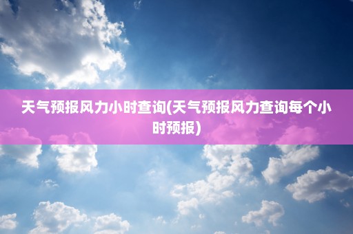 天气预报风力小时查询(天气预报风力查询每个小时预报)