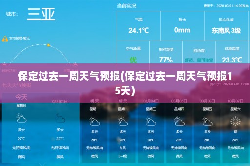 保定过去一周天气预报(保定过去一周天气预报15天)