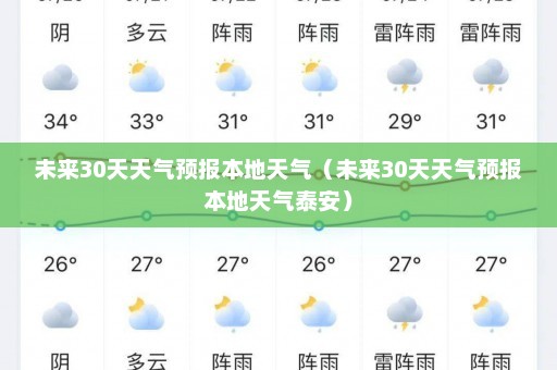 未来30天天气预报本地天气（未来30天天气预报本地天气泰安）