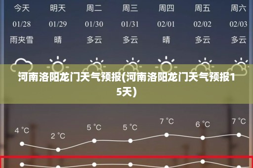 河南洛阳龙门天气预报(河南洛阳龙门天气预报15天)