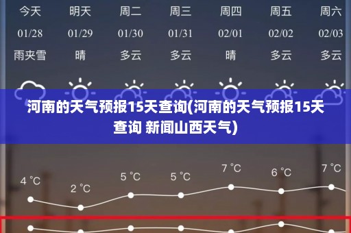 河南的天气预报15天查询(河南的天气预报15天查询 新闻山西天气)