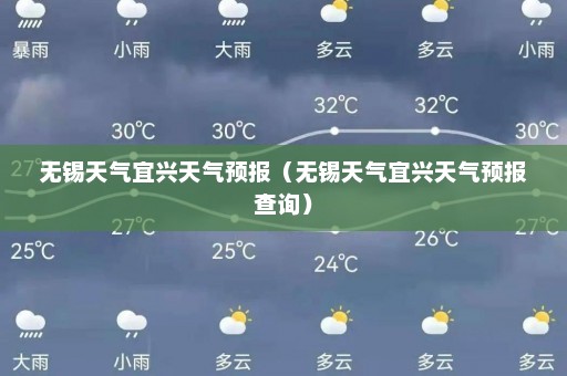 无锡天气宜兴天气预报（无锡天气宜兴天气预报查询）