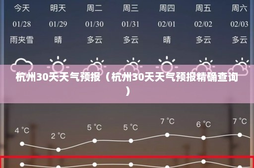 杭州30天天气预报（杭州30天天气预报精确查询）